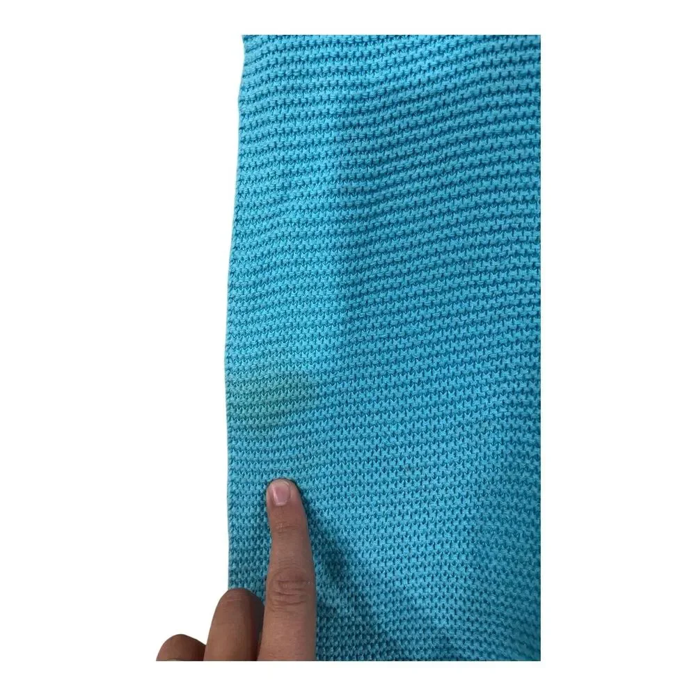 Blue Knit Sailboat Baby Blanket Cotton